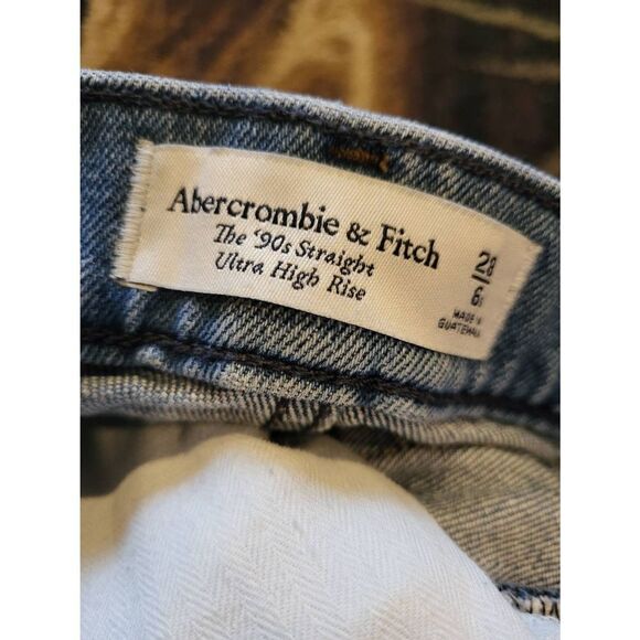 Abercrombie & Fitch Jeans Women's 28 Petite Blue 90s Straight Ultra High Rise - Picture 5 of 5
